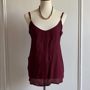 Adjustable strap wine colored cami